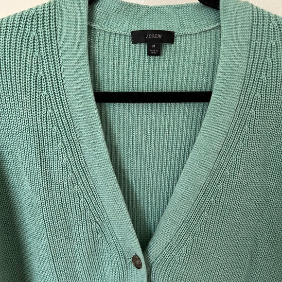 J. Crew V-neck Cotton-Blend Cardigan Sweater - Picture 2 of 6